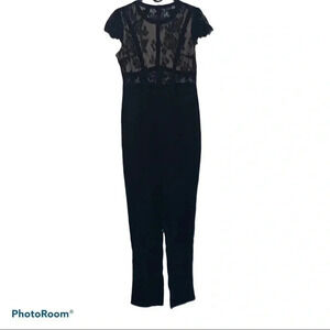 Boohoo  lace top cap sleeves jumpsuit Sz 8